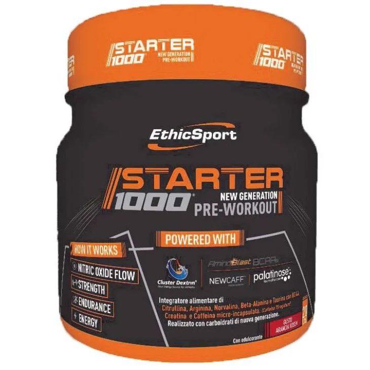 EthicSport Starter 1000 New Generation Pre Workout Gusto Arancia Rossa 400 g