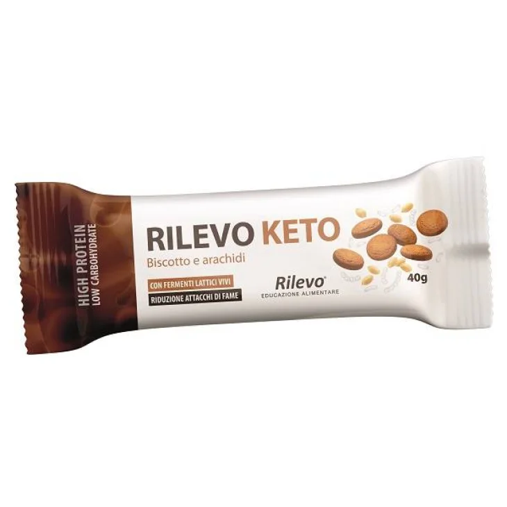 Rilevo Keto Barretta Dietetica Gusto Biscotto/Arachidi 40 g