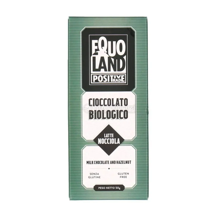 Equoland Tavoletta di cioccolato latte 40% con granella di nocciole senza glutine 50 g