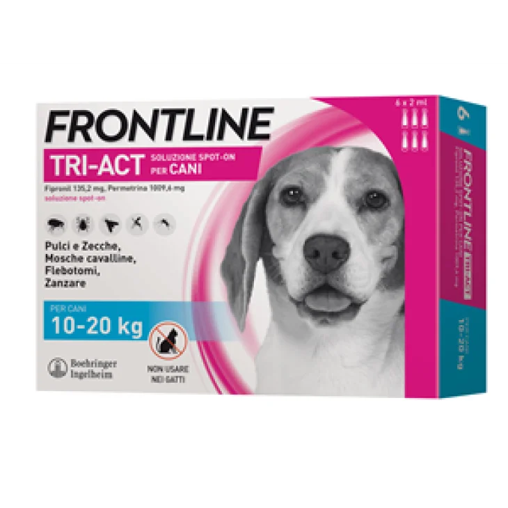 Frontline Tri-Act Antiparassitario per Cani da 10 a 20 kg 6 pipette