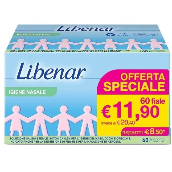 Libenar Soluzione Isotonica Igiene Nasale 60 flaconcini 5 ml