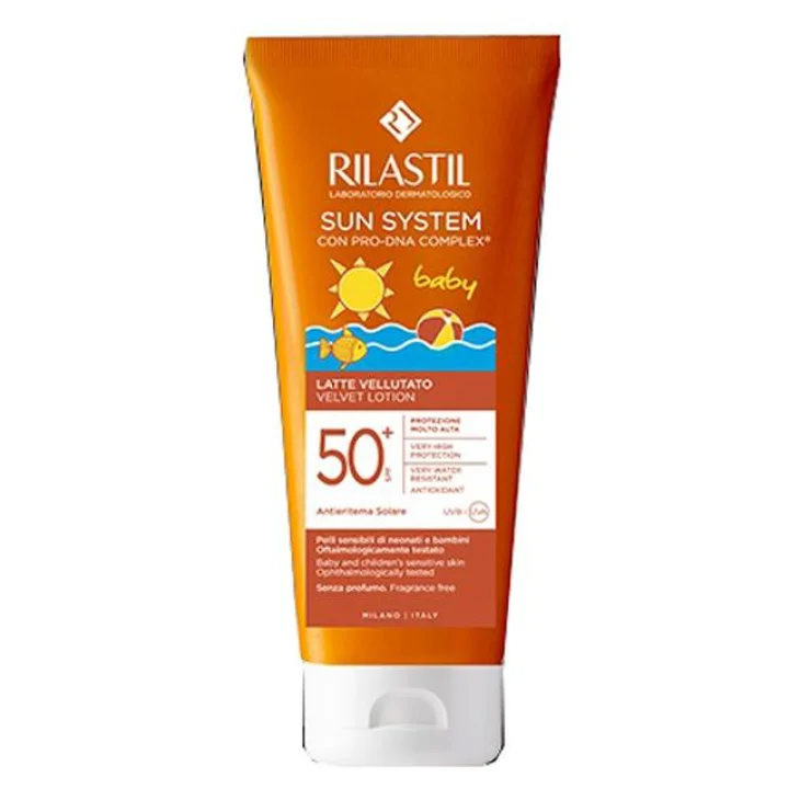 Rilastil Sun System Baby Latte Velluto SPF50+ Solare Bambini per Viso e Corpo 250 ml