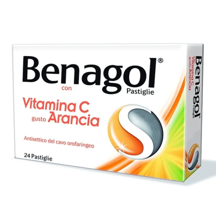 Benagol Vitamina C  Arancia Trattamento per il mal di gola 24 pastiglie