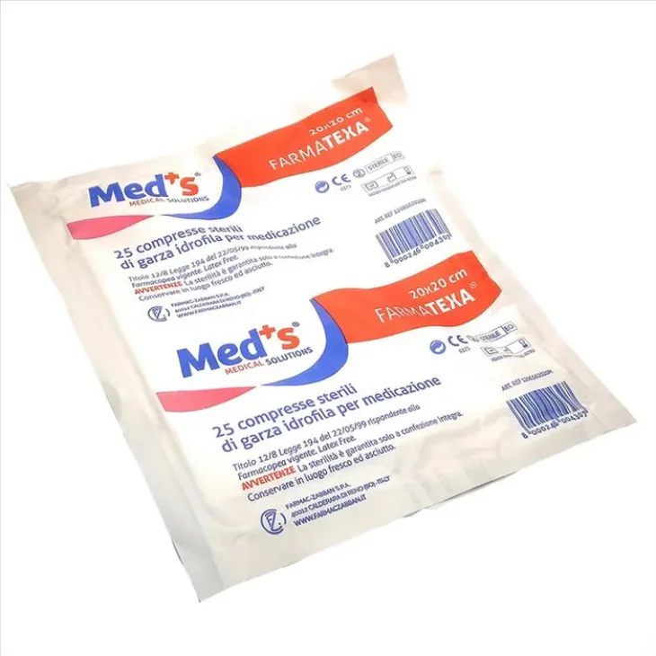 Med's Farmatexa Compresse Sterili Garza Idrofila Medicazione 20x20 Cm 25 Pezzi