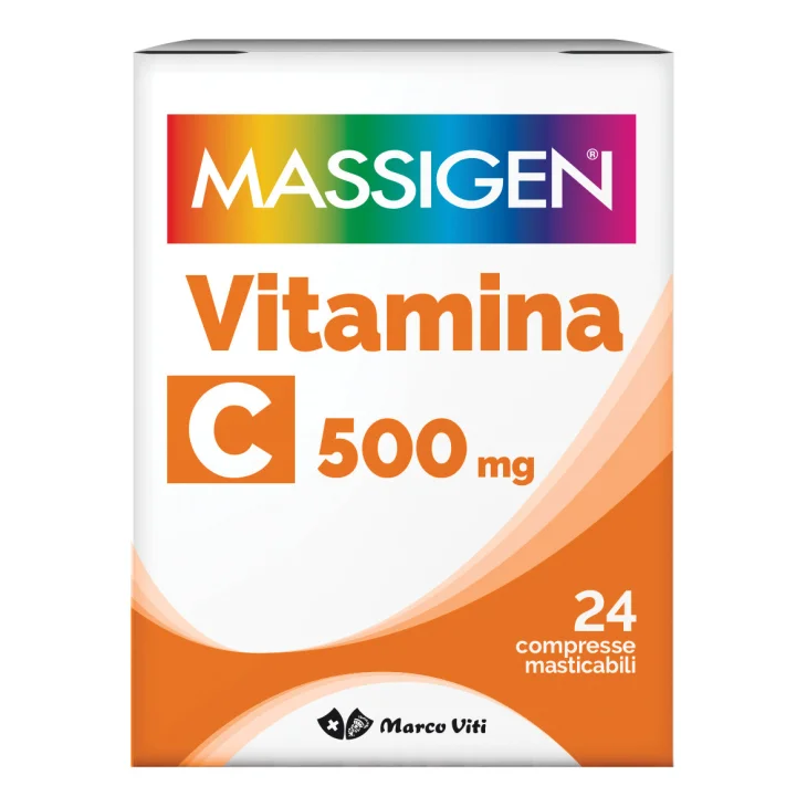 Massigen Vitamina C 500 Mg Integratore Vitamina C 24 Compresse Masticabili