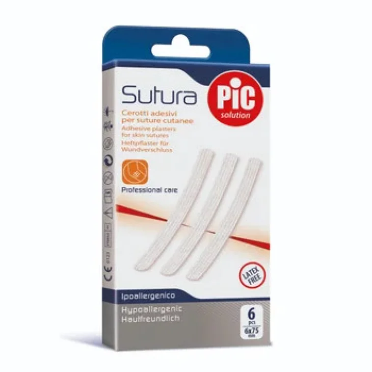 Pic Sutura Cerotto Per Sutura In Tessuto Non Tessuto 3x75 Mm 10 Pezzi