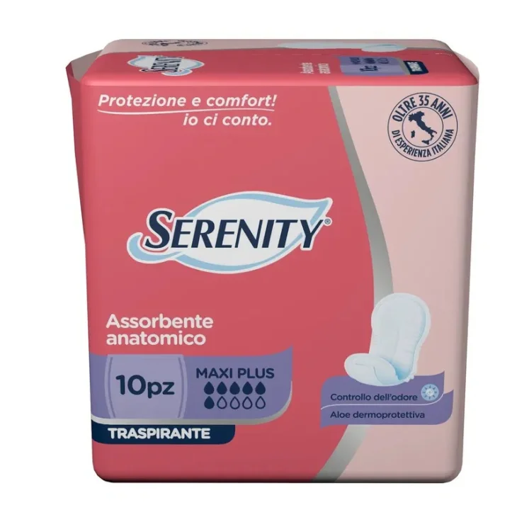 Serenity Maxi Plus Pannoloni Sagomati Incontinenza Anatomici 10 pezzi