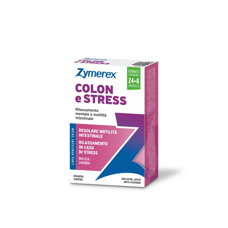 Zymerex Regola Colon e Stress per Favorire Benessere Intestinale e Mentale 24 compresse
