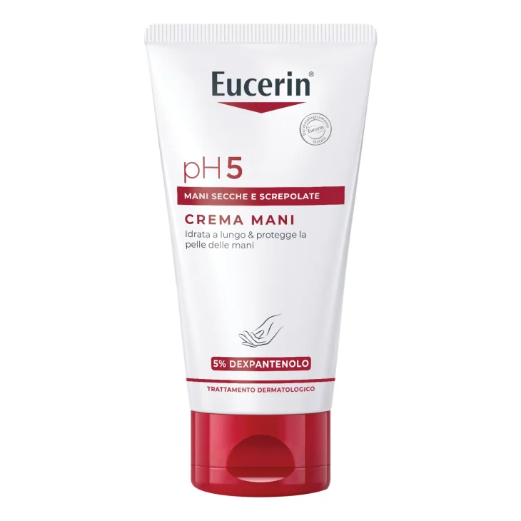 Eucerin pH5 Crema Mani Idratante Pelle Sensibile Assorbimento Rapido 75 ml Eucerin pH5 Crema Mani Idratante Pelle Sensibile Assorbimento Rapido 75 ml