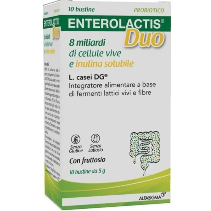 Enterolactis Duo Integratore Alimentare Fermenti Lattici Vivi 10 Bustine
