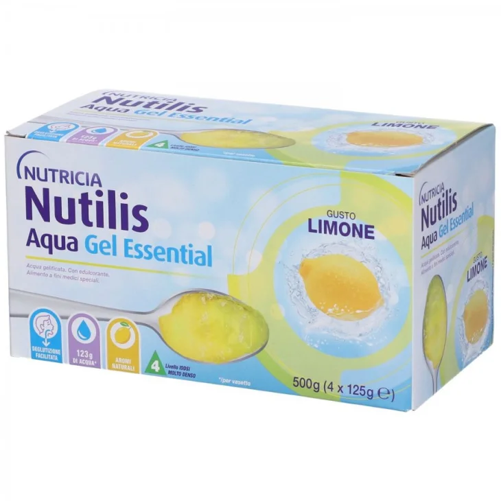 Nutricia Nutilis Aqua Gel Alimento Medico per Disfagia Gusto Limone 4x125g Nutricia Nutilis Aqua Gel Alimento Medico per Disfagia Gusto Limone 4x125g