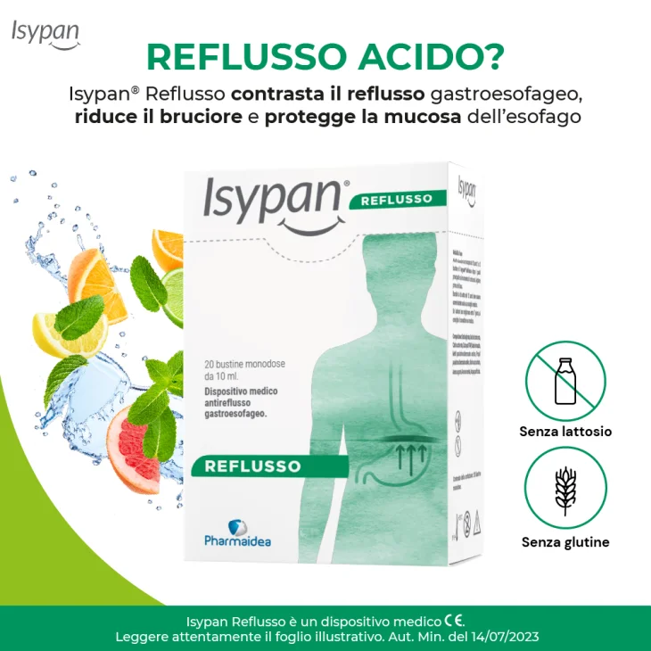 Isypan Integratore Orale Contro Il Reflusso Gastroesofageo 20 Bustine