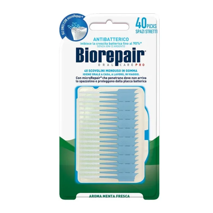 Biorepair Soft Pick Fine Scovolini Interdentali In Gomma Antibatterici 40 Pezzi