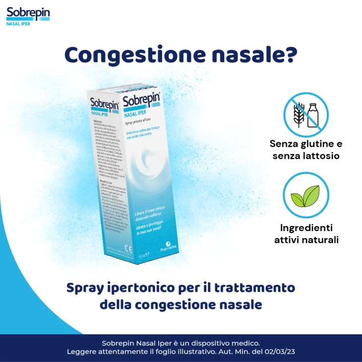 Sobrepin Nasal Iper Soluzione Salina Per il Benessere Nasale 30 ml