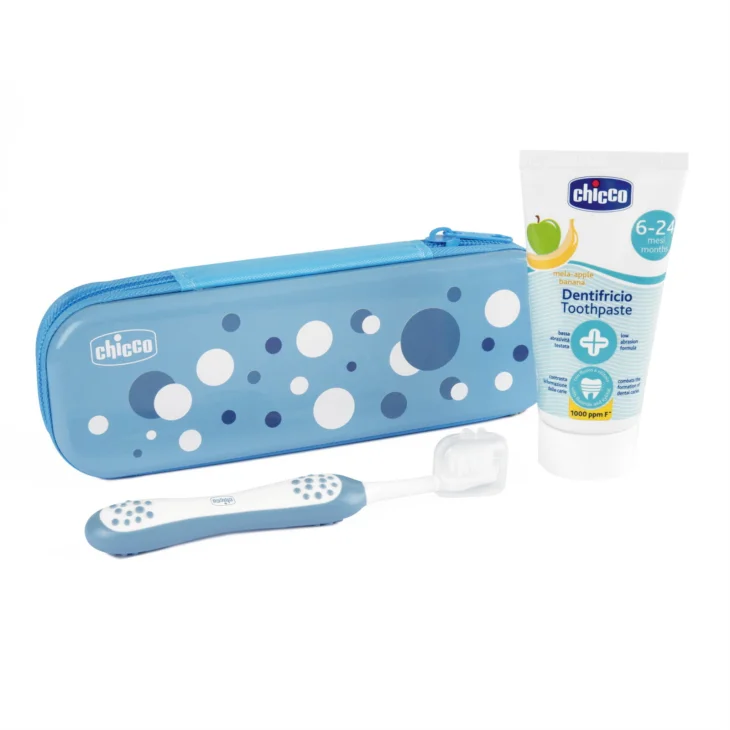 Chicco Set Dentale Igiene Orale per Bambini Azzurro 6 mesi+