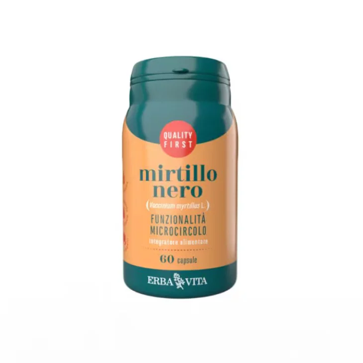 Erba Vita Mirtillo Bacche Integratore Microcircolo E Vista 60 Capsule
