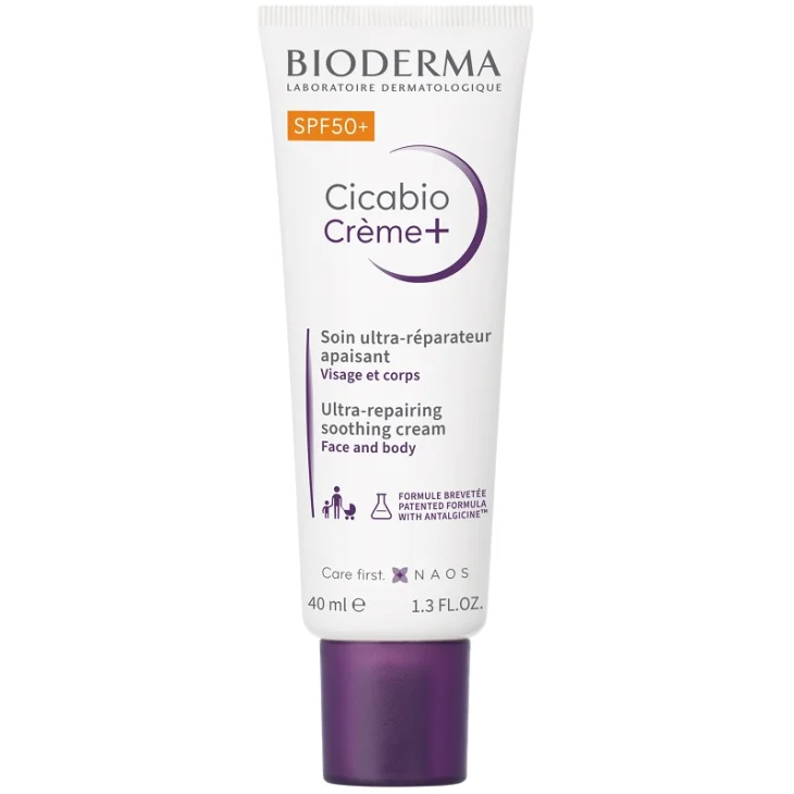 Bioderma Cicabio Cr&egrave;me+ SPF50 Crema Riparatrice Viso e Corpo Anti-Segni e Anti-Iperpigmentazione 40 ml