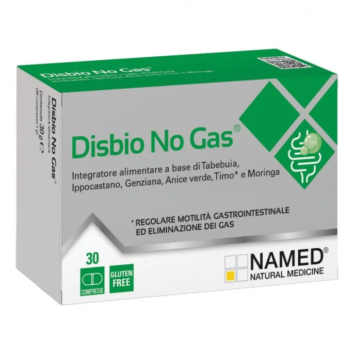 Named Disbio No Gas Integratore per Eliminazione Gas Intestinali 30 Compresse
