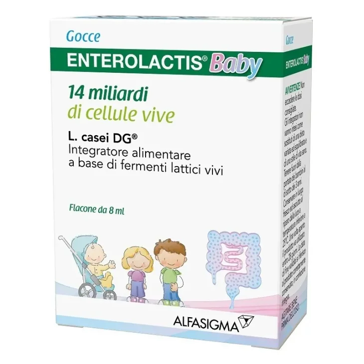 Enterolactis Baby Fermenti Lattici Gocce 8 ml Integratore per Neonati
