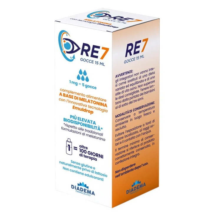 Re7 Gocce Integratore Sonno Melatonina 15 ml