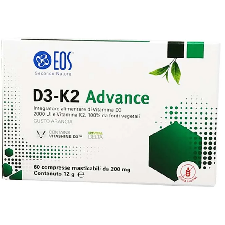 Eos D3 K2 Advance Integratore per le Ossa 60 Compresse Masticabili