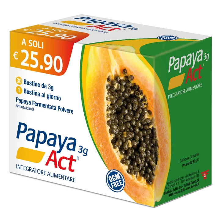 Papaya Act Integratore Papaya Fermentata Vitamine B2 B12 30 Bustine