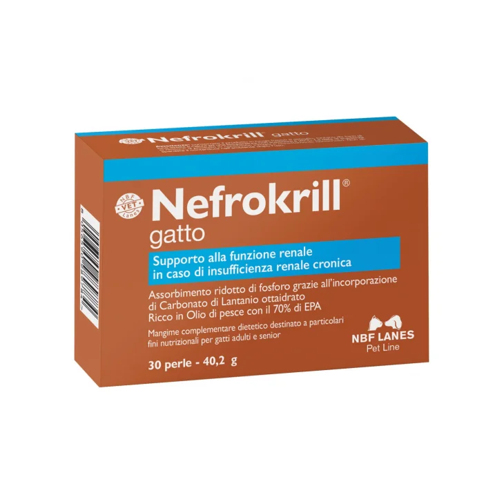 N.B.F. Lanes Nefrokrill Integratore Supporto Renale Gatto 30 Perle