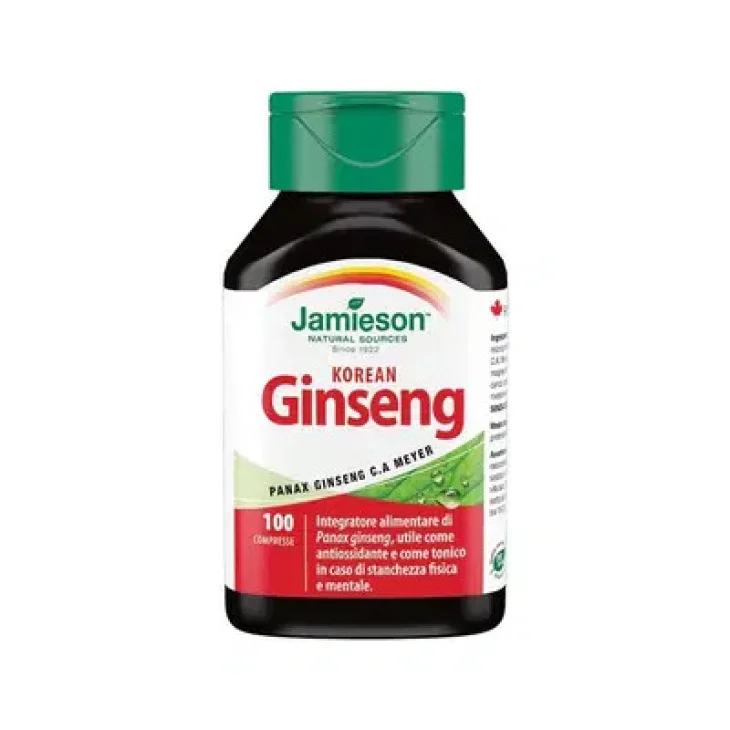 Jamieson Korean Ginseng Tonico-adattogeno Antiossidante 100 Compresse Jamieson Korean Ginseng Tonico-adattogeno Antiossidante 100 Compresse