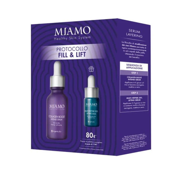 Miamo Cofanetto di Bellezza Fill&Lift Collagen Boost Intense Serum 30 ml + Multipeptide 20% Lifting Serum 10 ml