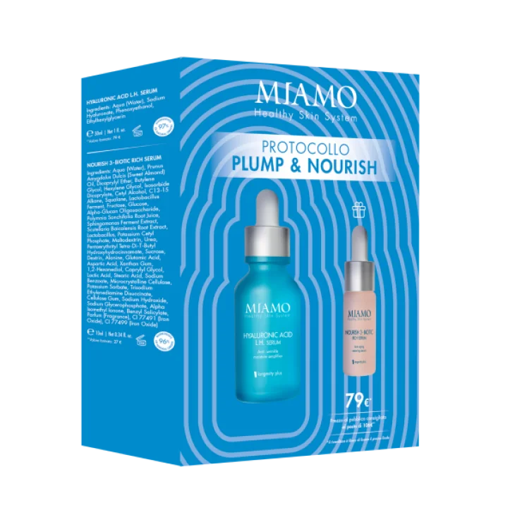 Miamo Cofanetto di bellezza Plump&Nourish Hyaluronic Acid L.H. Serum 30 ml + Nourish 3-Biotic Rich Serum 10 ml