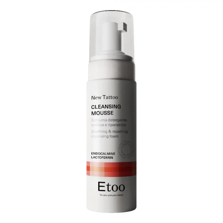 Etoo New Tattoo Cleansing Mousse Detergente Lenitiva e Riparatrice Viso 150 ml Etoo New Tattoo Cleansing Mousse Detergente Lenitiva e Riparatrice Viso 150 ml