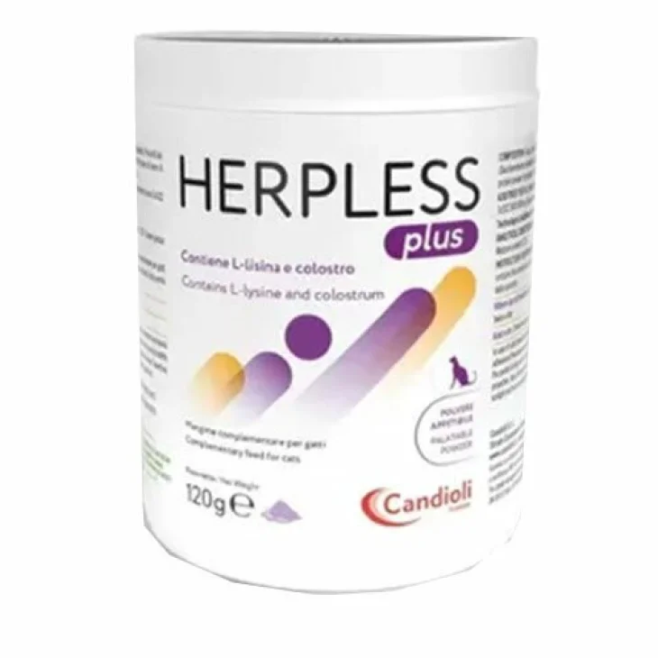 Candioli Herpless Plus Mangime Complementare per le Difese Immunitarie dei Gatti Polvere 120 g Candioli Herpless Plus Mangime Complementare per le Difese Immunitarie dei Gatti Polvere 120 g