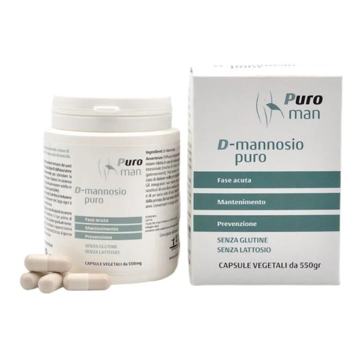 Tilab Puroman D-Mannosio Puro Integratore Vie Urinarie 80 Capsule