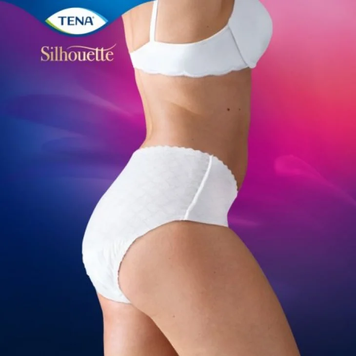 Tena Silhouette Plus High Waist Blanc Mutandine assorbenti per incontinenza Misura M 12 pezzi