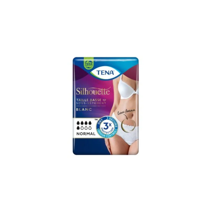 Tena Silhouette Plus High Waist Blanc Mutandine assorbenti per incontinenza Misura M 12 pezzi