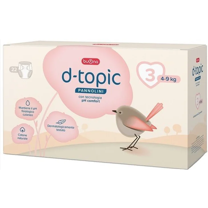 D-TOPIC Pannolini Bambini Taglia 3 22 Pezzi