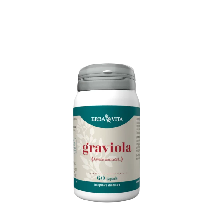 Erba Vita Graviola Integratore per il benessere della Flora Intestinale 60 Capsule Erba Vita Graviola Integratore per il benessere della Flora Intestinale 60 Capsule