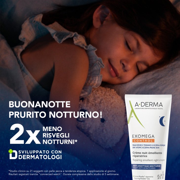 A-Derma Exomega Control Crema Notte Emolliente Ristrutturante 200 ml