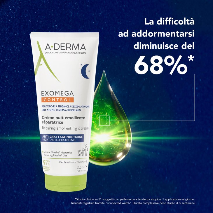 A-Derma Exomega Control Crema Notte Emolliente Ristrutturante 200 ml