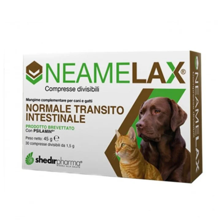 Shedirpharma Neamelax Integratore Transito Intestinale Cani e Gatti 30 Compresse