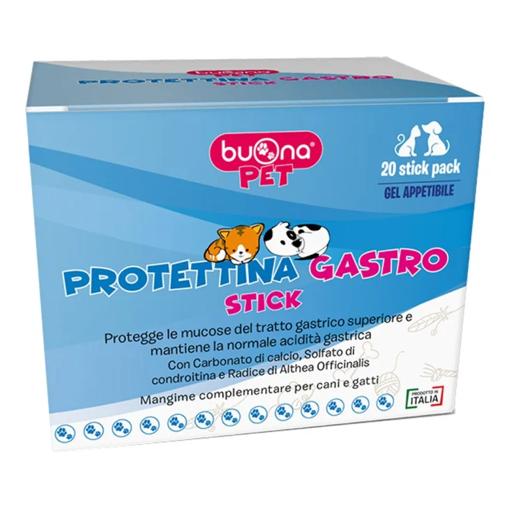 Buonapet Protettina Gastro Stick Mangime Complementare per Cani e Gatti 20 Stick da 2,5 g