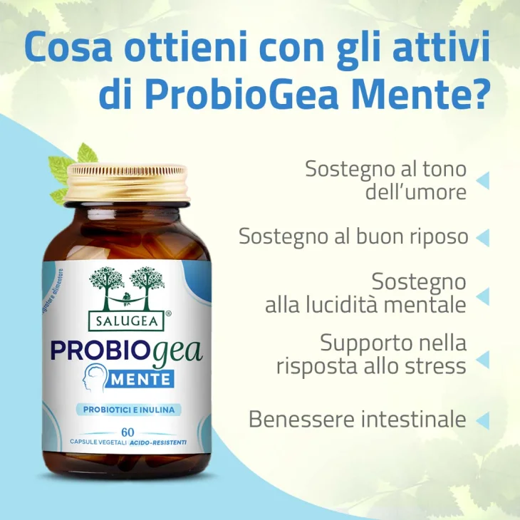 Salugea ProbioGea Mente Probiotici Normale Tono dell'Umore 60 capsule