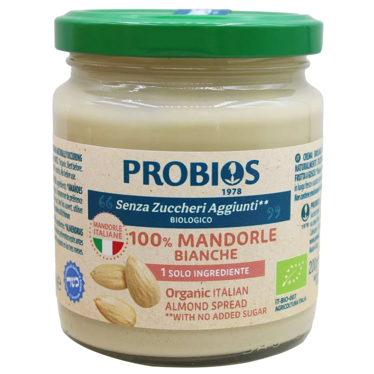 Probios Crema di Mandorle Bianca 100% Mandorle Biologica Spalmabile 200g