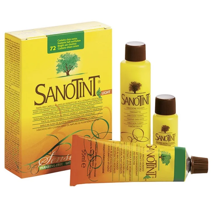 SANOTINT LIGHT TINTURA PER CAPELLI NUMERO 72 CASTANO CHIAROCENERE TUBO IN ASTUCCIO DI CARTONE 125 ML