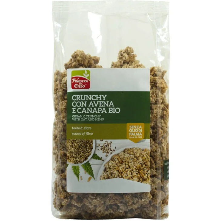 FSC CRUNCHY CON AVENA E CANAPA BIO AD ALTO CONTENUTO DI FIBRA CON OLIO DI GIRASOLE E SENZA OLIO DI PALMA 375 G FSC CRUNCHY CON AVENA E CANAPA BIO AD ALTO CONTENUTO DI FIBRA CON OLIO DI GIRASOLE E SENZA OLIO DI PALMA 375 G