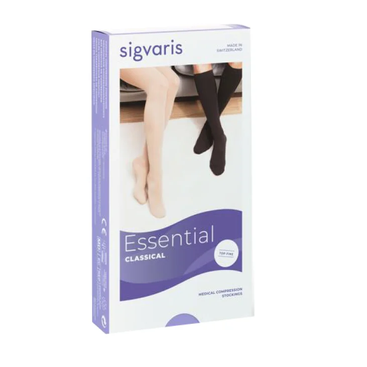 SIGVARIS 701 CCL1 TFQ COLLANT TOP FINE LUNGO PUNTA APERTA NERO M