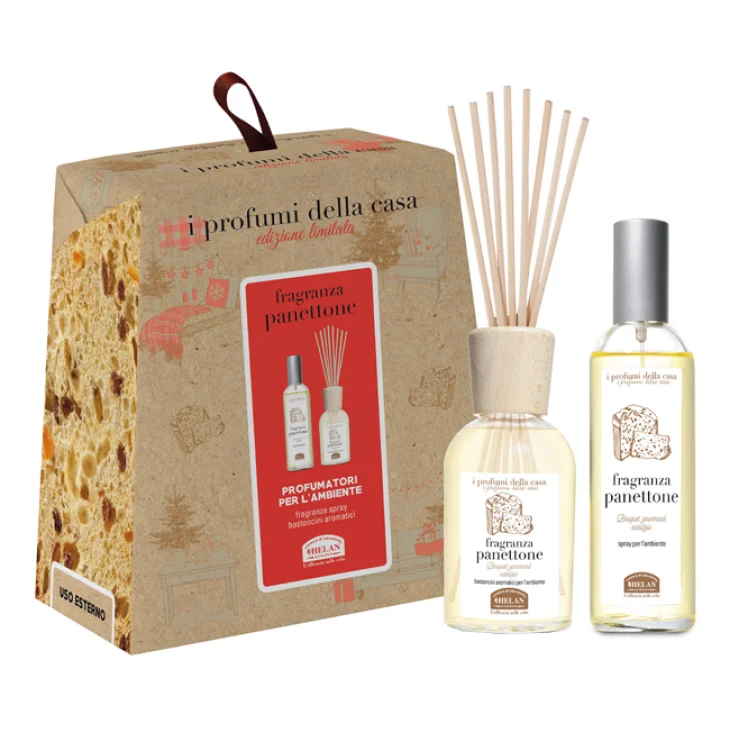 I PROFUMI DELLA CASA SET PANETTONE 1 SPRAY AMBIENTE 100 ML +BASTONCINI AROMATICI AMBIENTE 100 ML I PROFUMI DELLA CASA SET PANETTONE 1 SPRAY AMBIENTE 100 ML +BASTONCINI AROMATICI AMBIENTE 100 ML