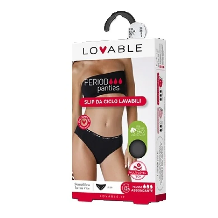 LOVABLE OCS SLIP FLUSSO ABBONDANTE PERIOD PANT NERO SMALL