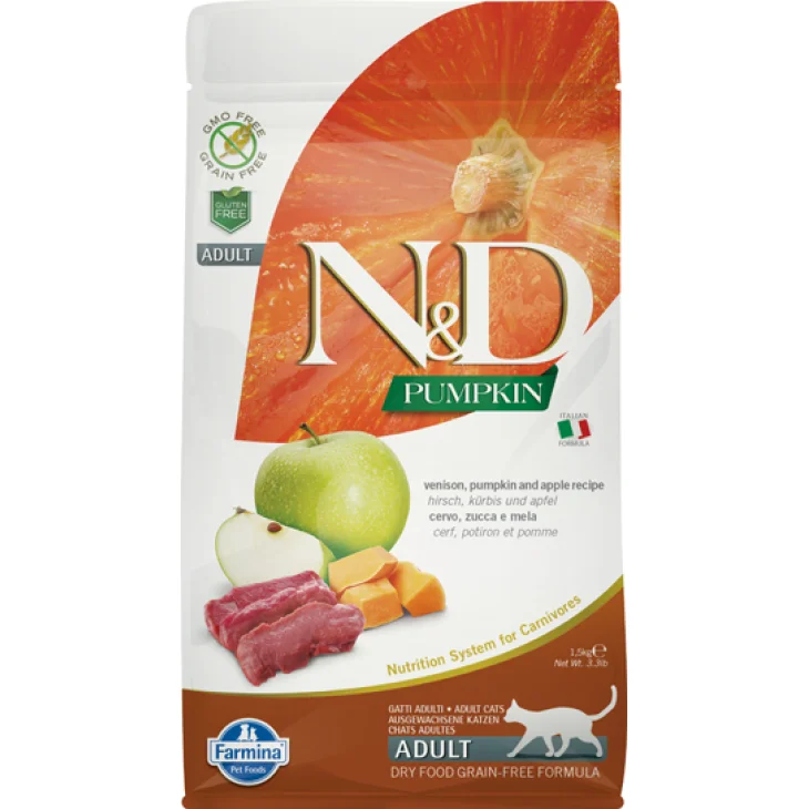 N&D PUMPKIN FELINE VENISON PUMPKIN AND APPLE ADULT 1,5 KG