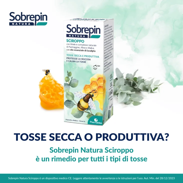 Sobrepin Sciroppo Natura Per Tosse Secca e Produttiva 180 ml